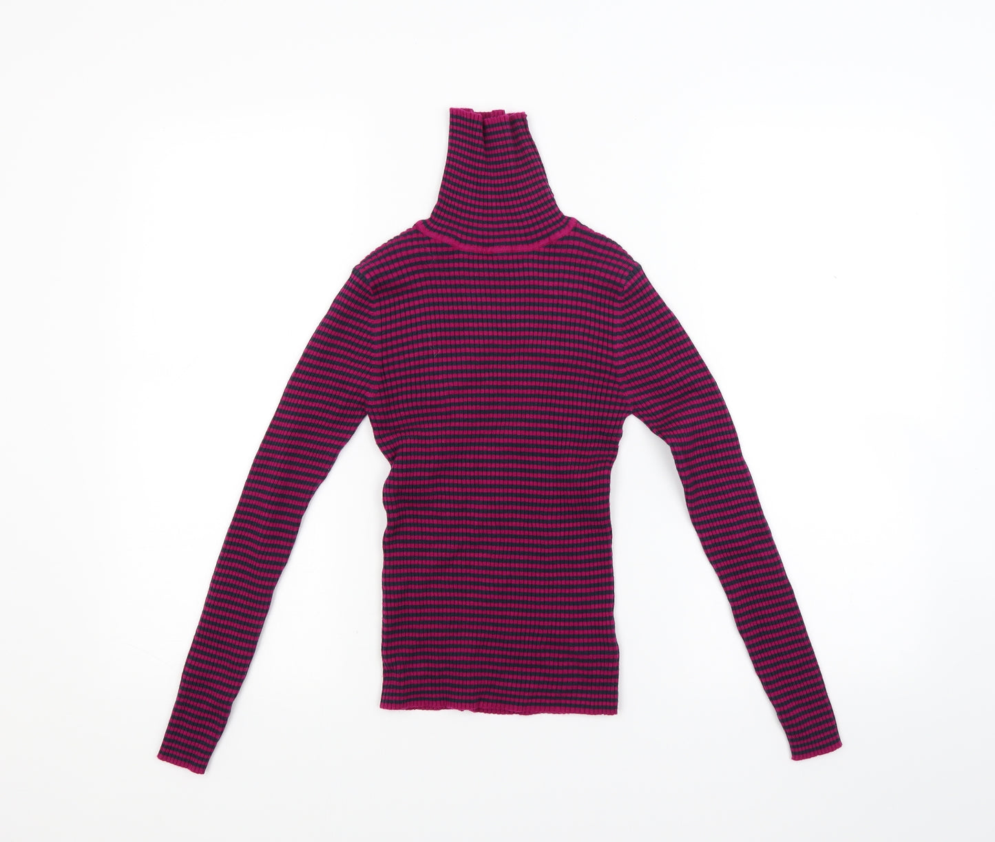 NEXT Girls Purple Striped Knit Pullover Jumper Size 12 Years