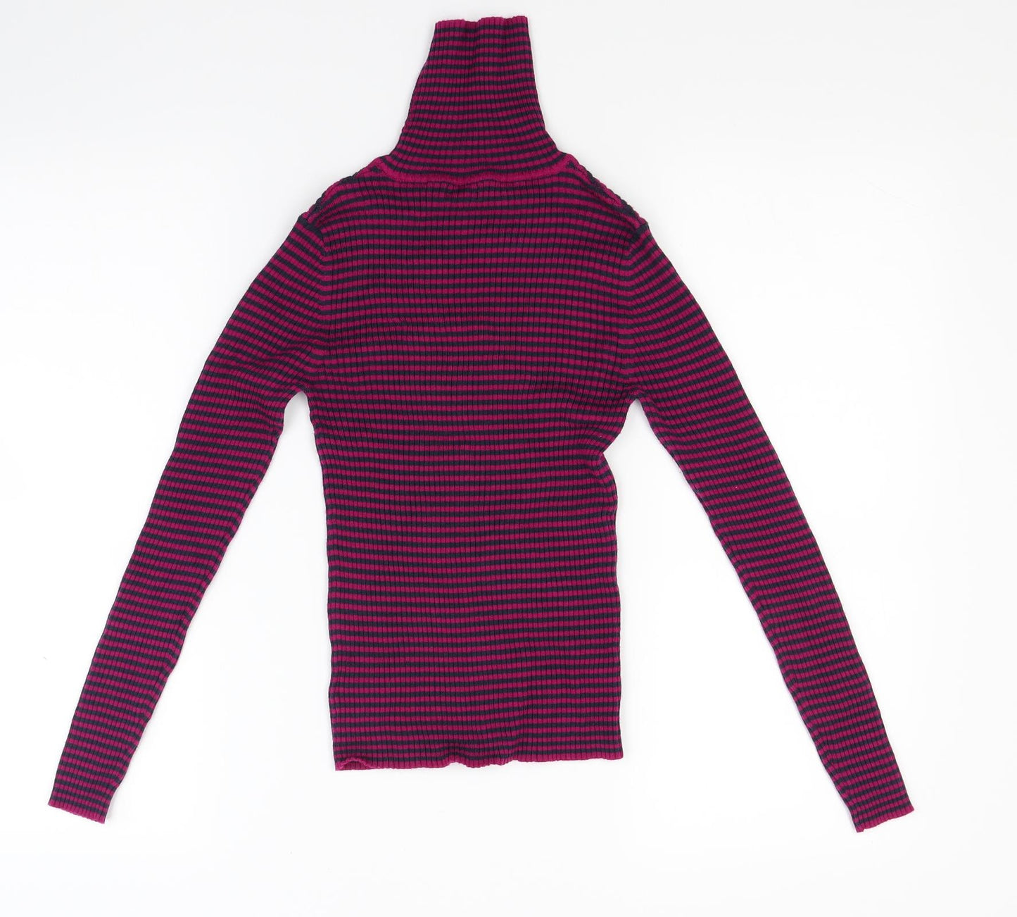 NEXT Girls Purple Striped Knit Pullover Jumper Size 12 Years