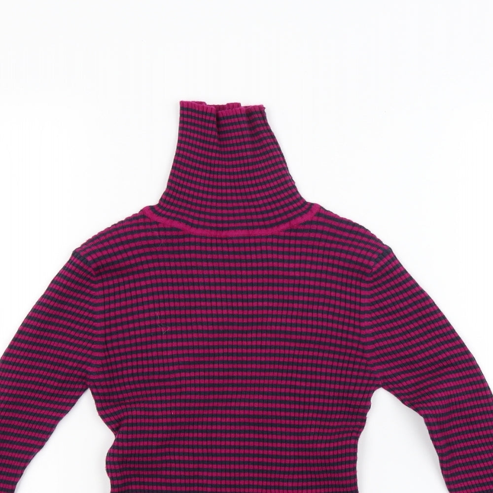 NEXT Girls Purple Striped Knit Pullover Jumper Size 12 Years