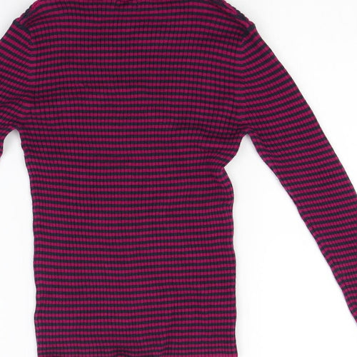 NEXT Girls Purple Striped Knit Pullover Jumper Size 12 Years