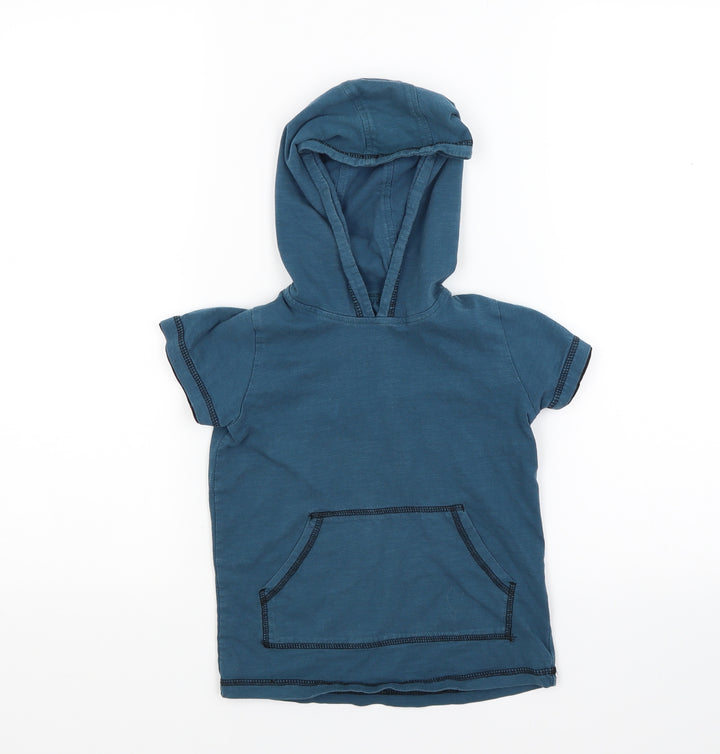 Matalan Boys Blue Jacquard Pullover Hoodie Size 5 Years