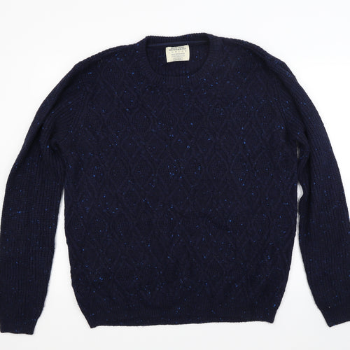 Buton Mens Blue  Knit Pullover Jumper Size XL