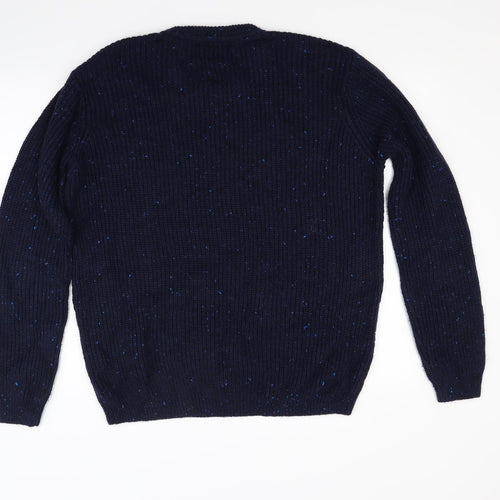 Buton Mens Blue  Knit Pullover Jumper Size XL