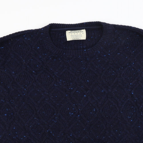 Buton Mens Blue  Knit Pullover Jumper Size XL