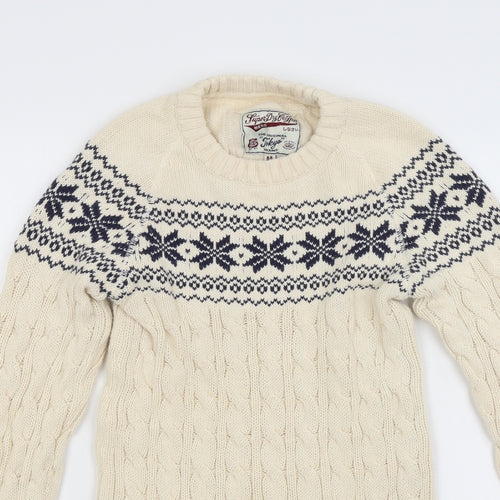 Superdry Womens White  Knit Pullover Jumper Size M