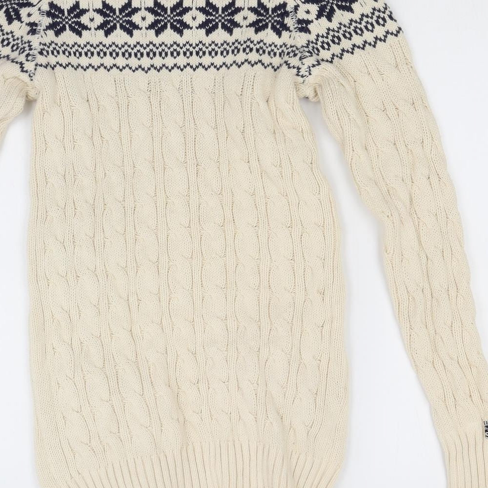 Superdry Womens White  Knit Pullover Jumper Size M