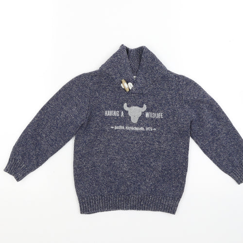 Zara Boys Blue  Knit Pullover Jumper Size 5 Years  - Boston Massachusetts