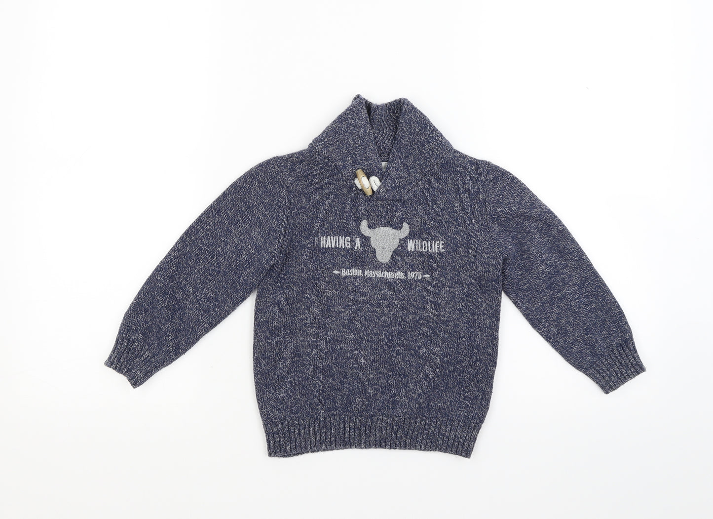 Zara Boys Blue  Knit Pullover Jumper Size 5 Years  - Boston Massachusetts