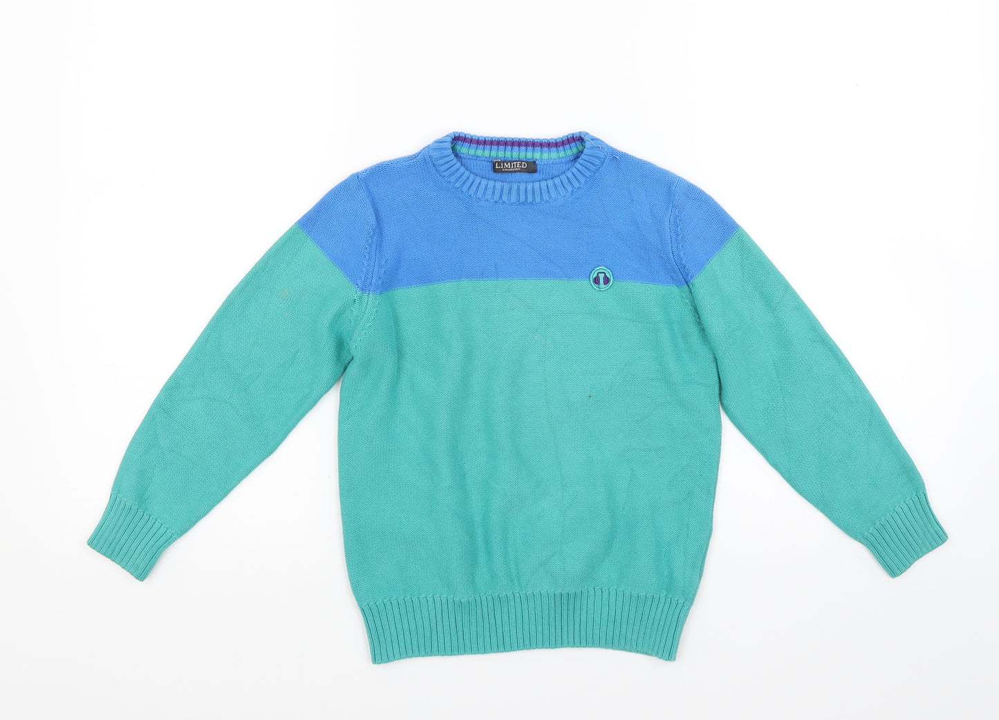 Marks and Spencer Boys Green  Knit Pullover Jumper Size 7-8 Years