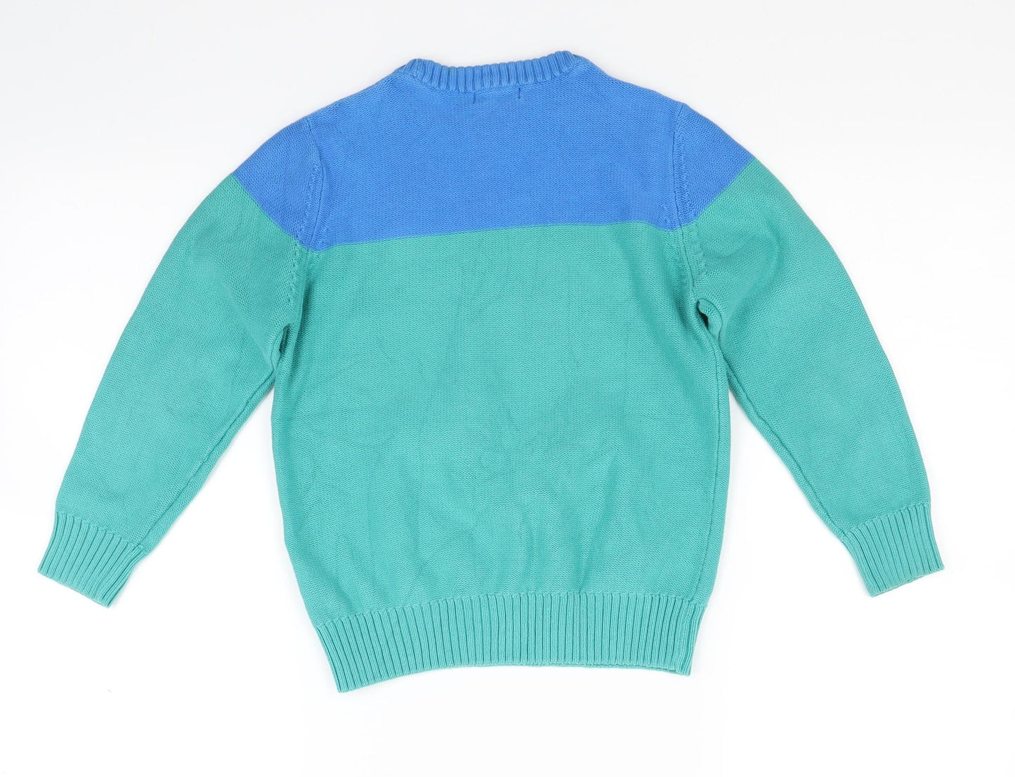 Marks and Spencer Boys Green  Knit Pullover Jumper Size 7-8 Years