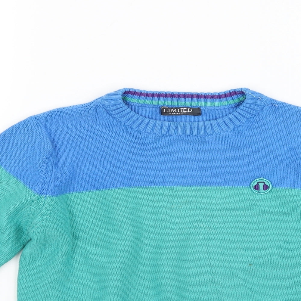 Marks and Spencer Boys Green  Knit Pullover Jumper Size 7-8 Years