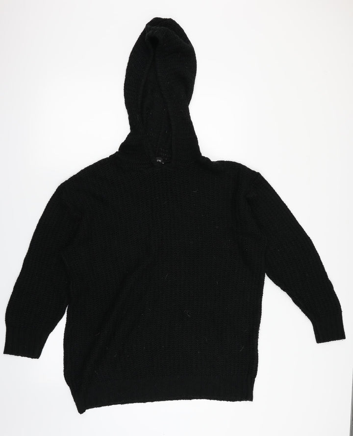 PRETTYLITTLETHING Womens Black Pullover Hoodie Size M