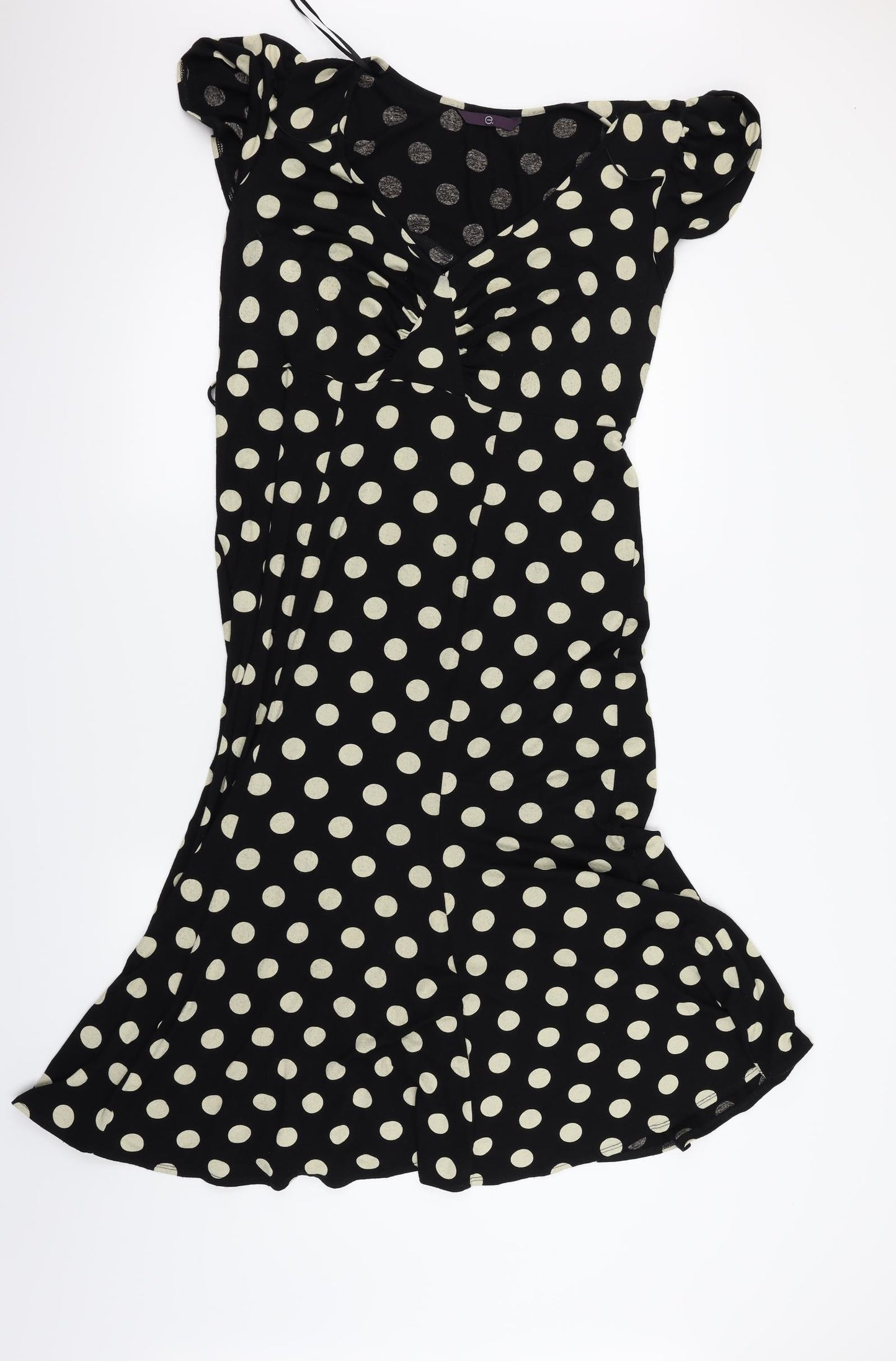 e. Womens Black Polka Dot  A-Line  Size 18