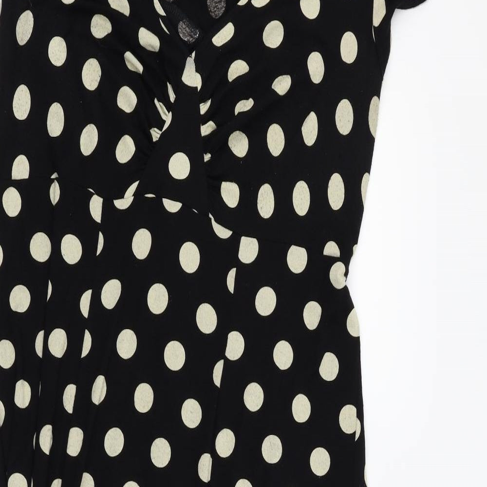e. Womens Black Polka Dot  A-Line  Size 18