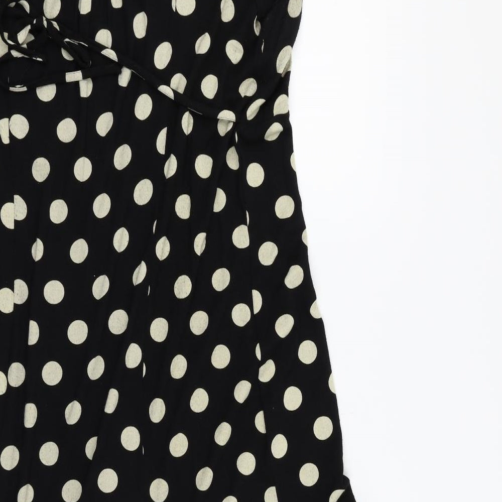 e. Womens Black Polka Dot  A-Line  Size 18