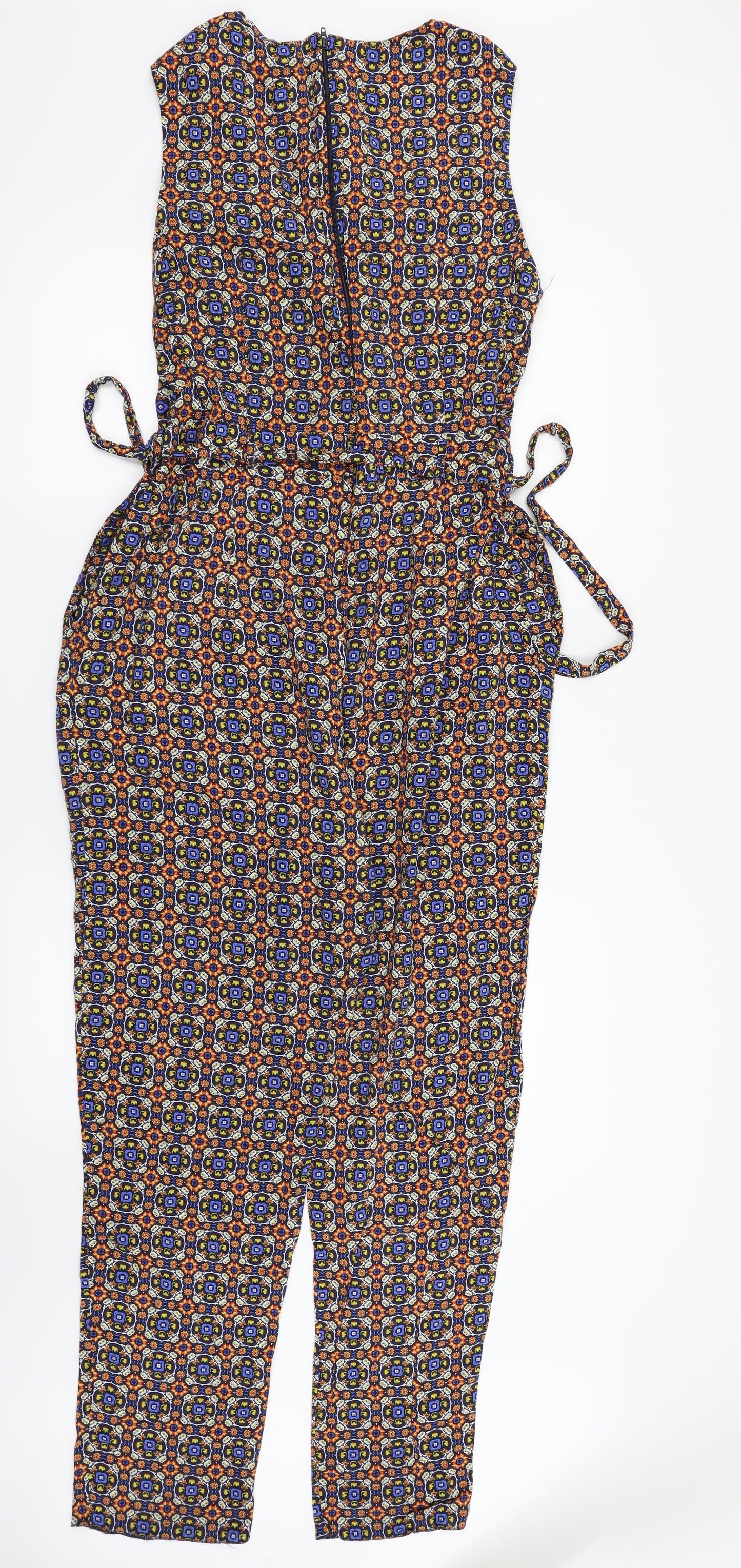 Dorothy Perkins Womens Multicoloured Geometric  Jumpsuit One-Piece Size 16