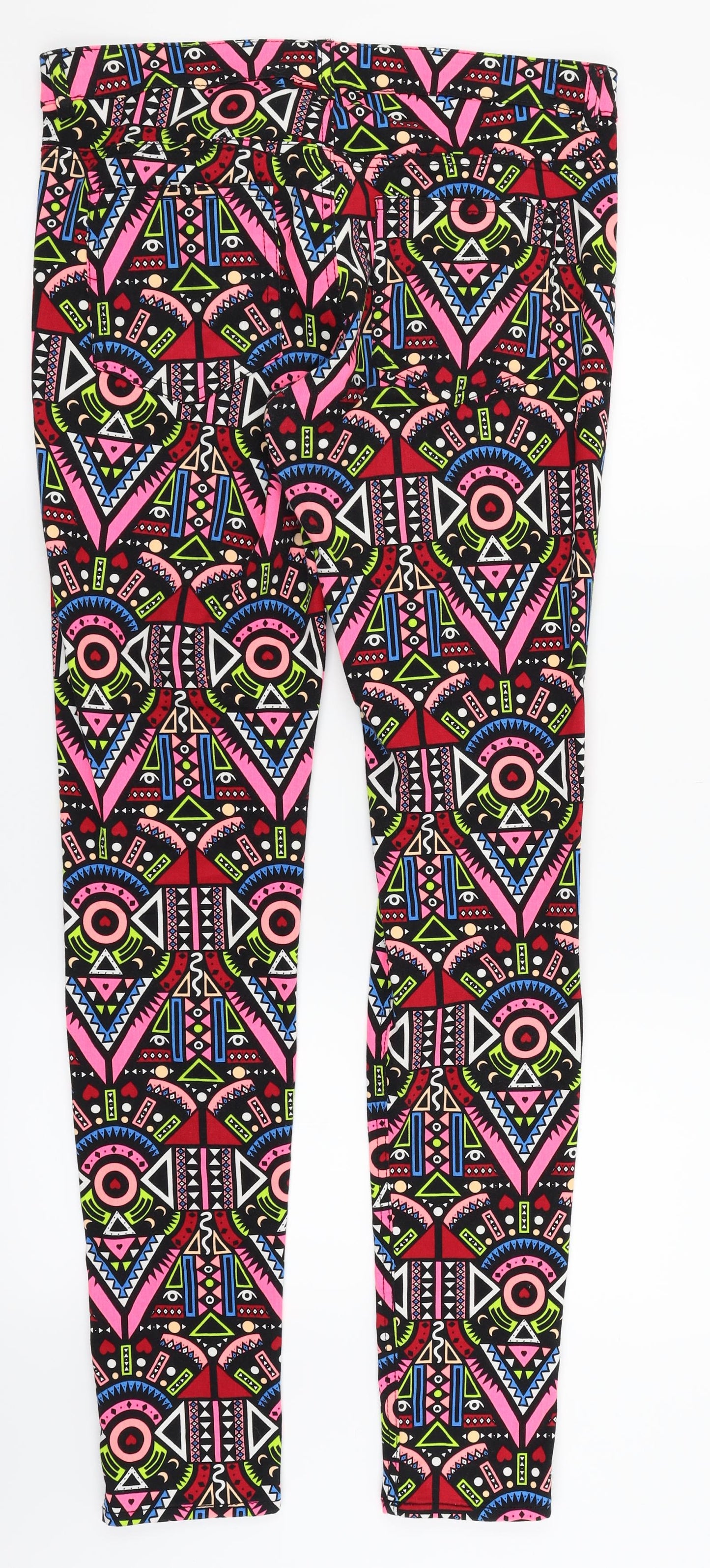 H&M Womens Multicoloured Geometric  Trousers  Size 12 L32 in