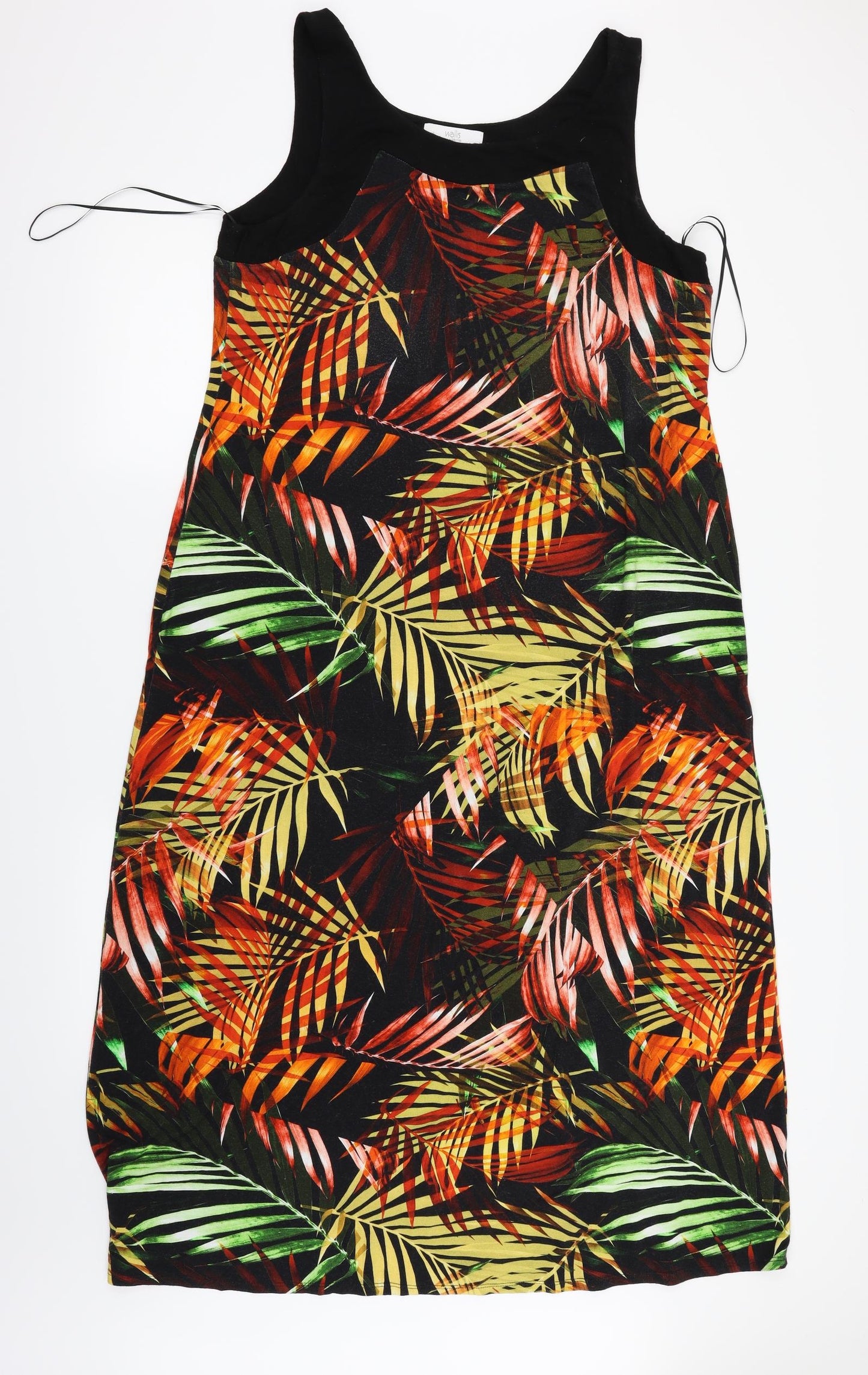 Wallis Womens Black Floral  Tank Dress  Size 16