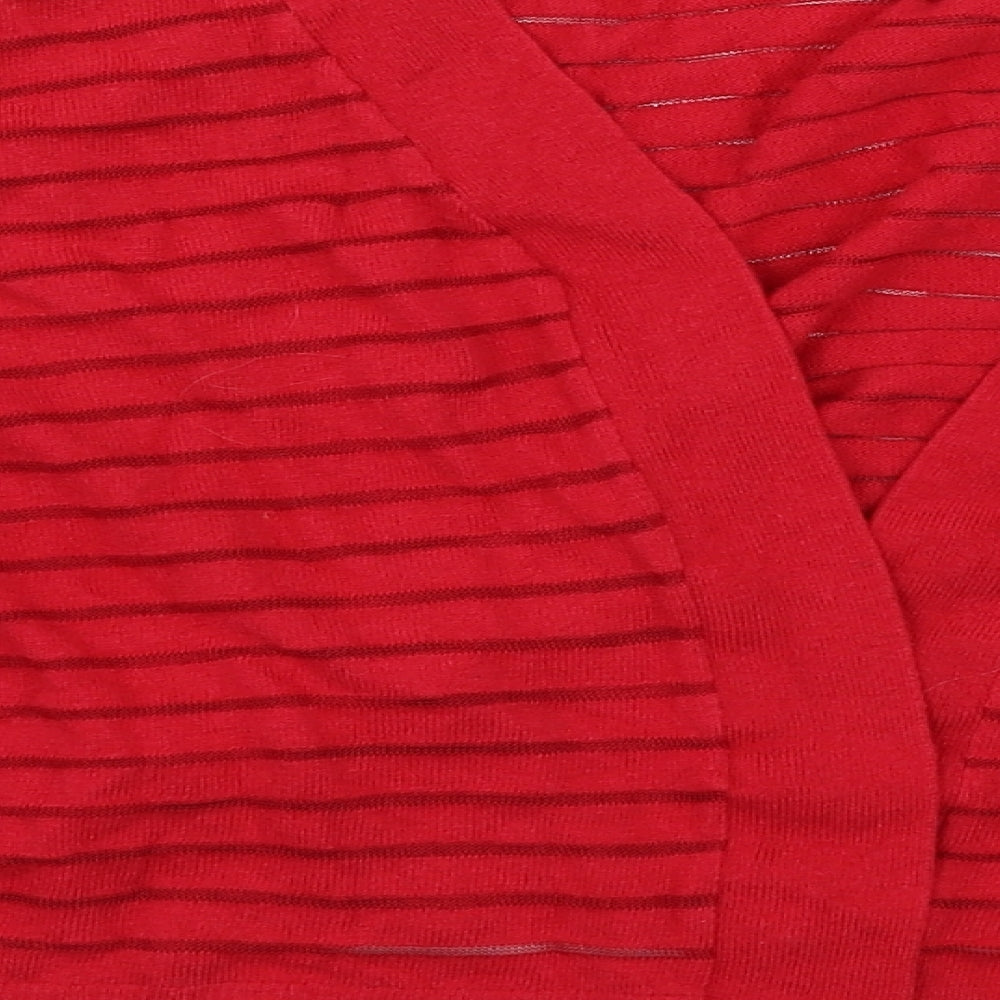 TU Womens Red Striped  Cardigan Jumper Size 22