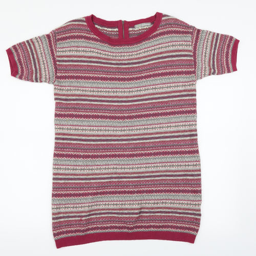M&S Womens Pink Herringbone  Pullover Jumper Size 10
