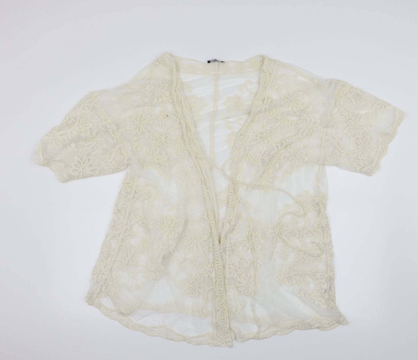 M & Co Womens White Floral  Chemise Nightshirt Size M