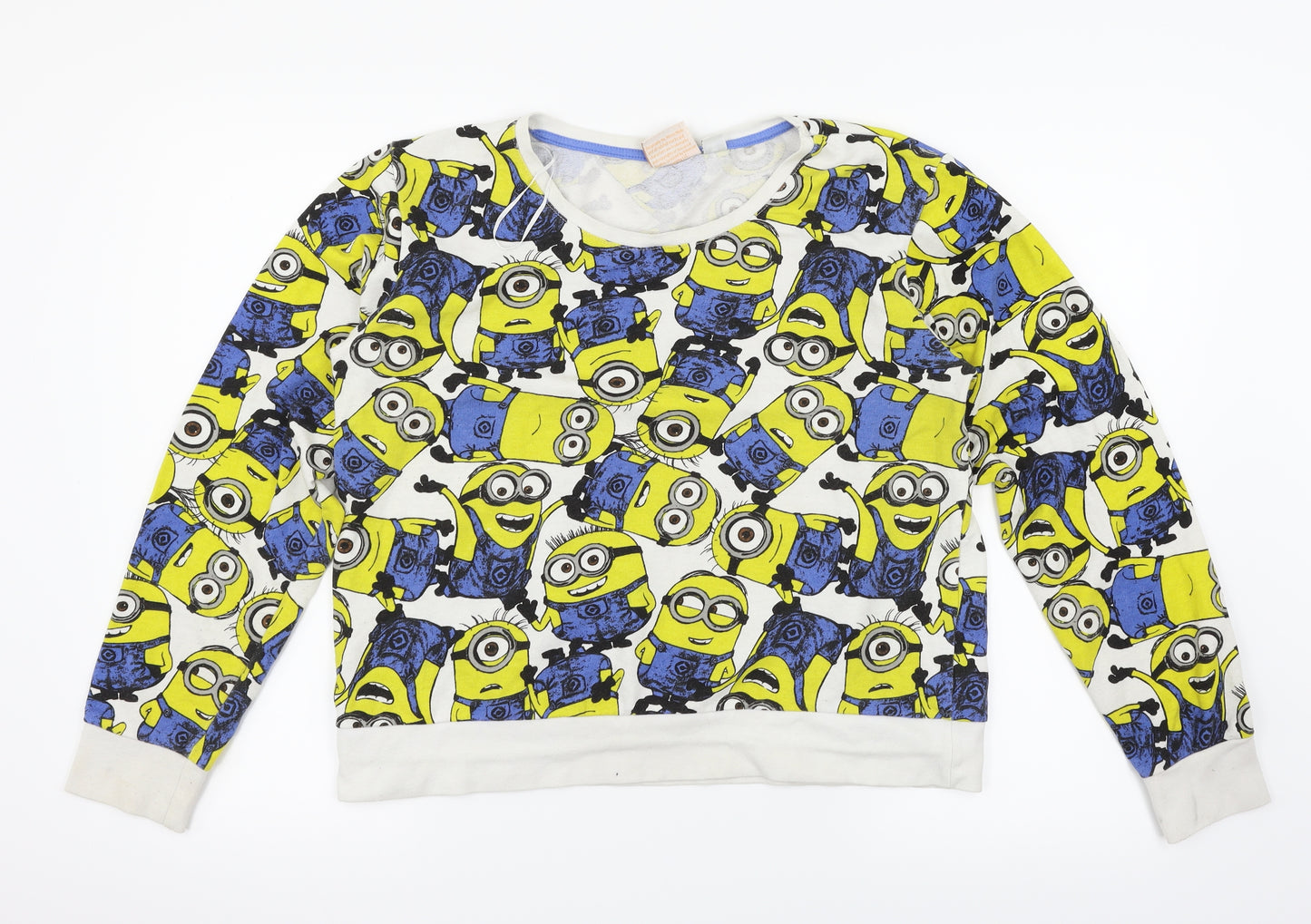 Despicable Me Womens White   Pullover Jumper Size 14  - Minions
