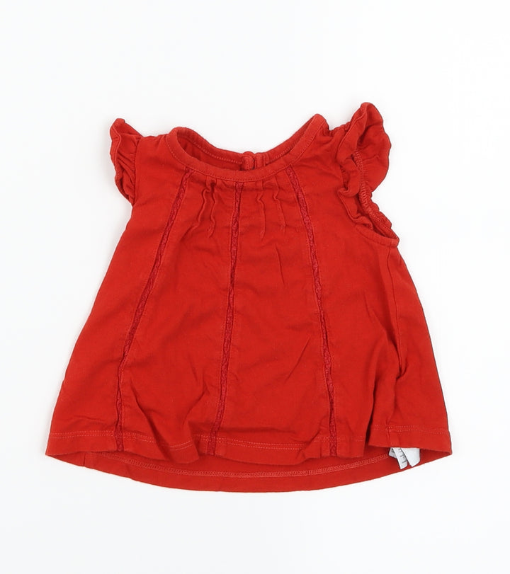 Gap Girls Red   Basic T-Shirt Size 6-9 Months