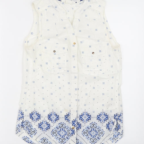 H&M Womens White   Basic Button-Up Size 34