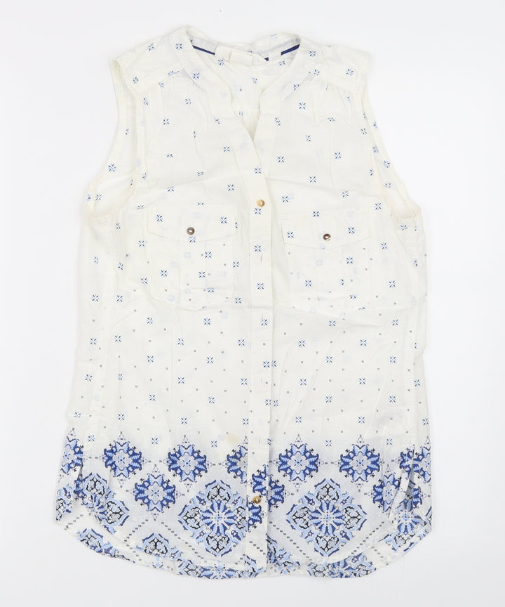 H&M Womens White Basic Button-Up Size 34