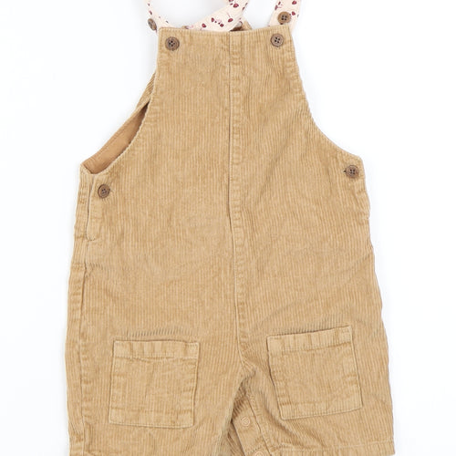 Marks and Spencer Boys Beige  Corduroy Dungaree One-Piece Size 12-18 Months