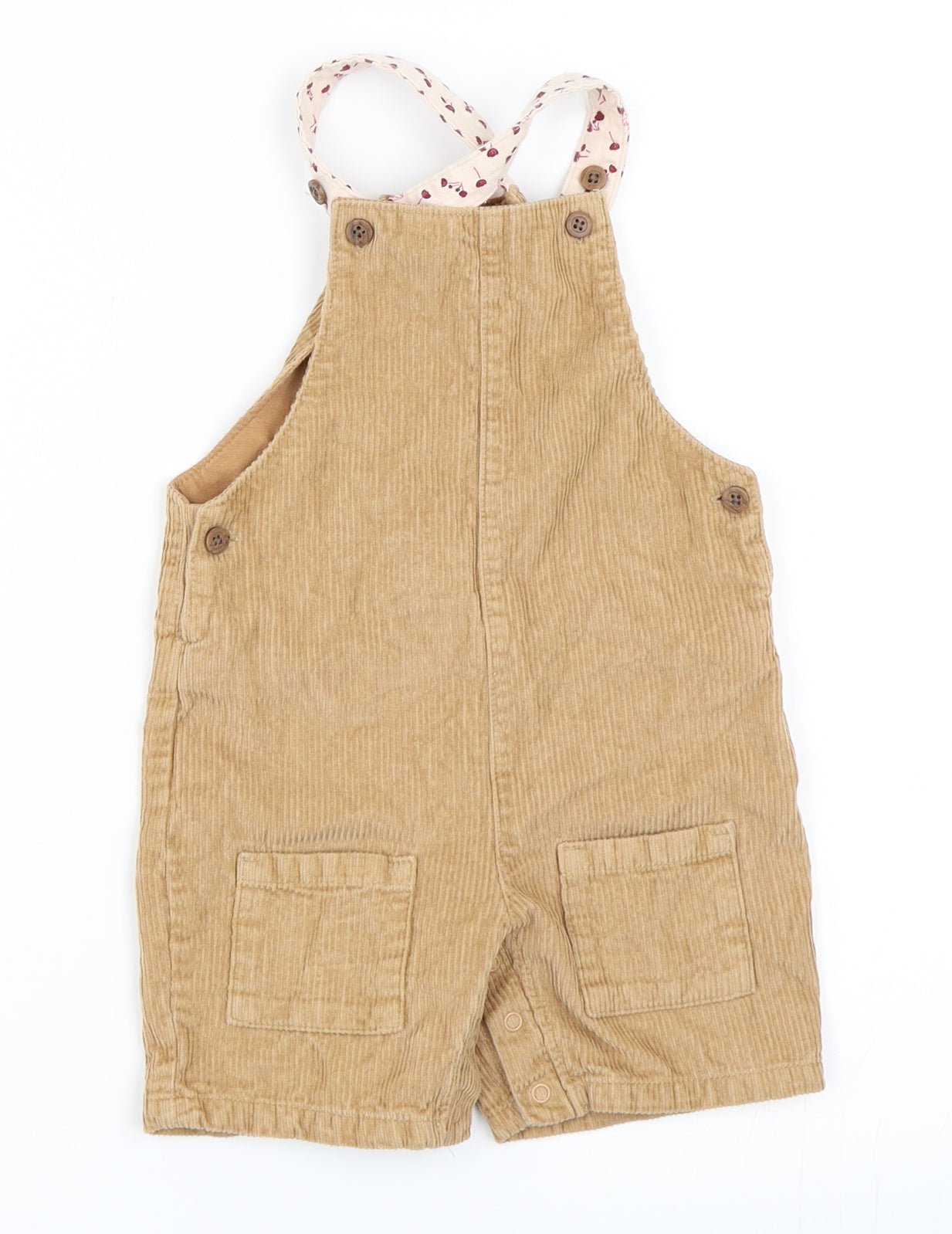 Marks and Spencer Boys Beige  Corduroy Dungaree One-Piece Size 12-18 Months