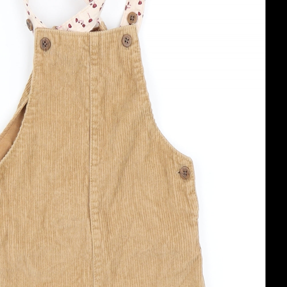 Marks and Spencer Boys Beige  Corduroy Dungaree One-Piece Size 12-18 Months