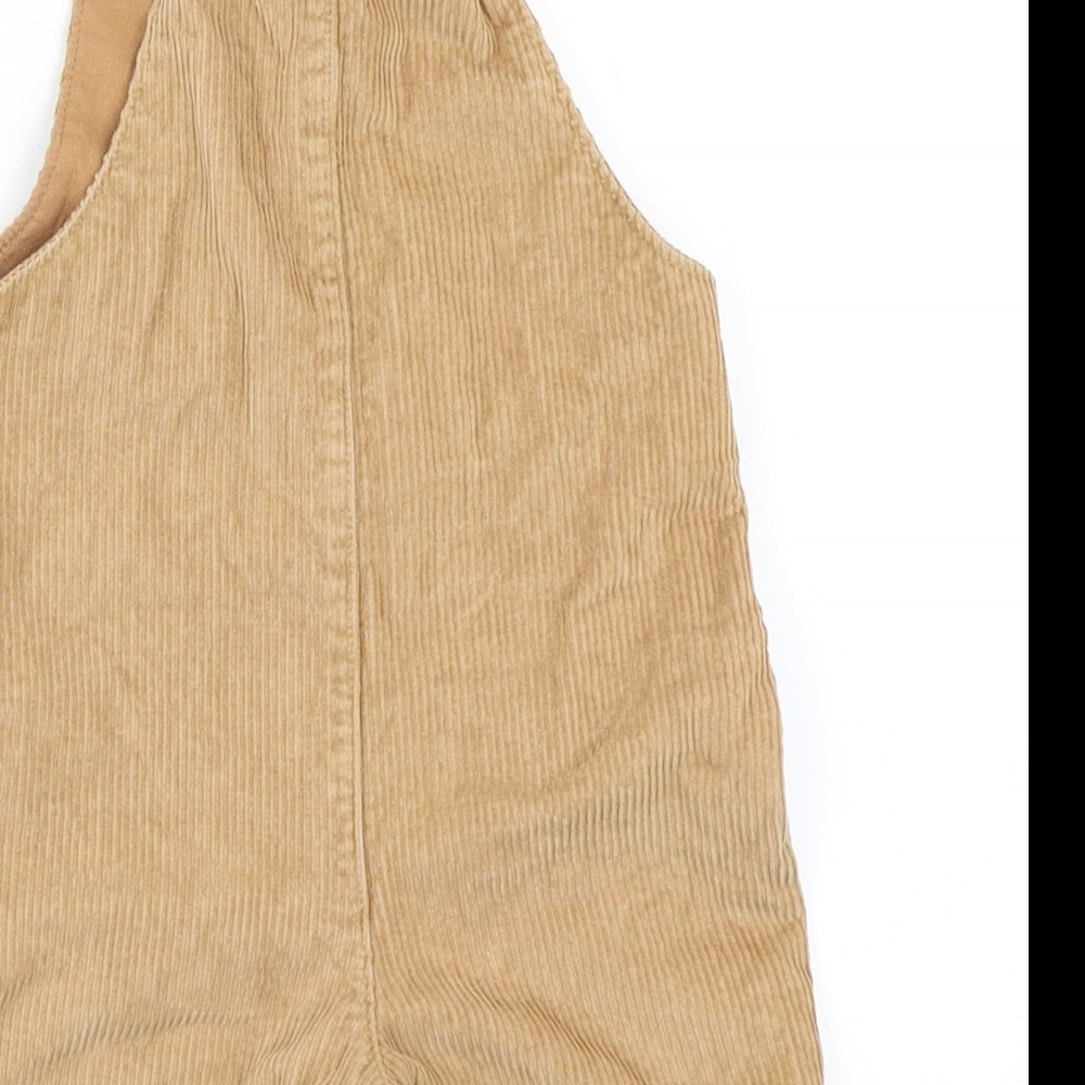 Marks and Spencer Boys Beige  Corduroy Dungaree One-Piece Size 12-18 Months