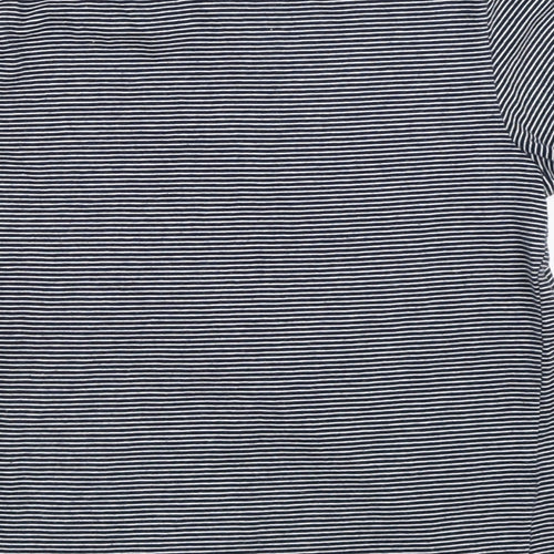 Popperts Boys Blue Striped  Basic T-Shirt Size 6-7 Years