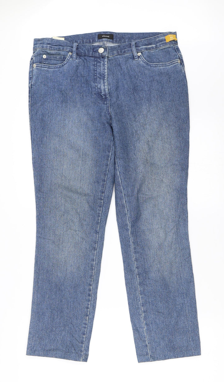 Vianni Womens Blue  Denim Straight Jeans Size 40 L27 in