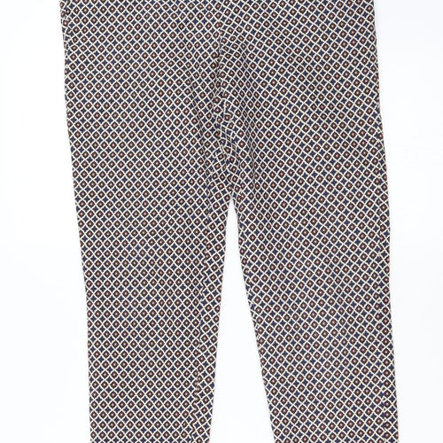 Reversed Womens Beige Floral  Trousers  Size 36 L27 in