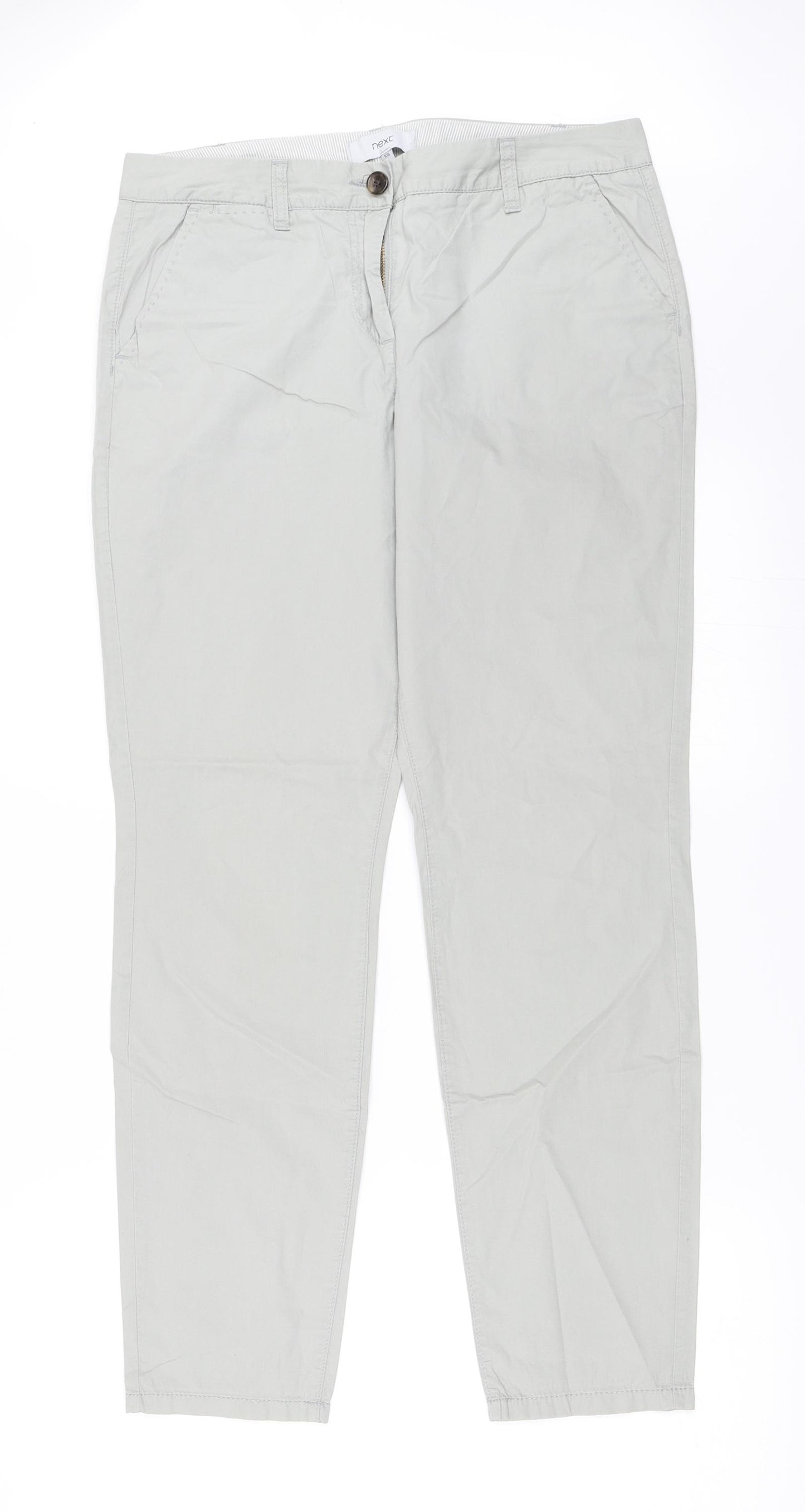 NEXT Womens Grey   Chino Trousers Size 10 L29 in