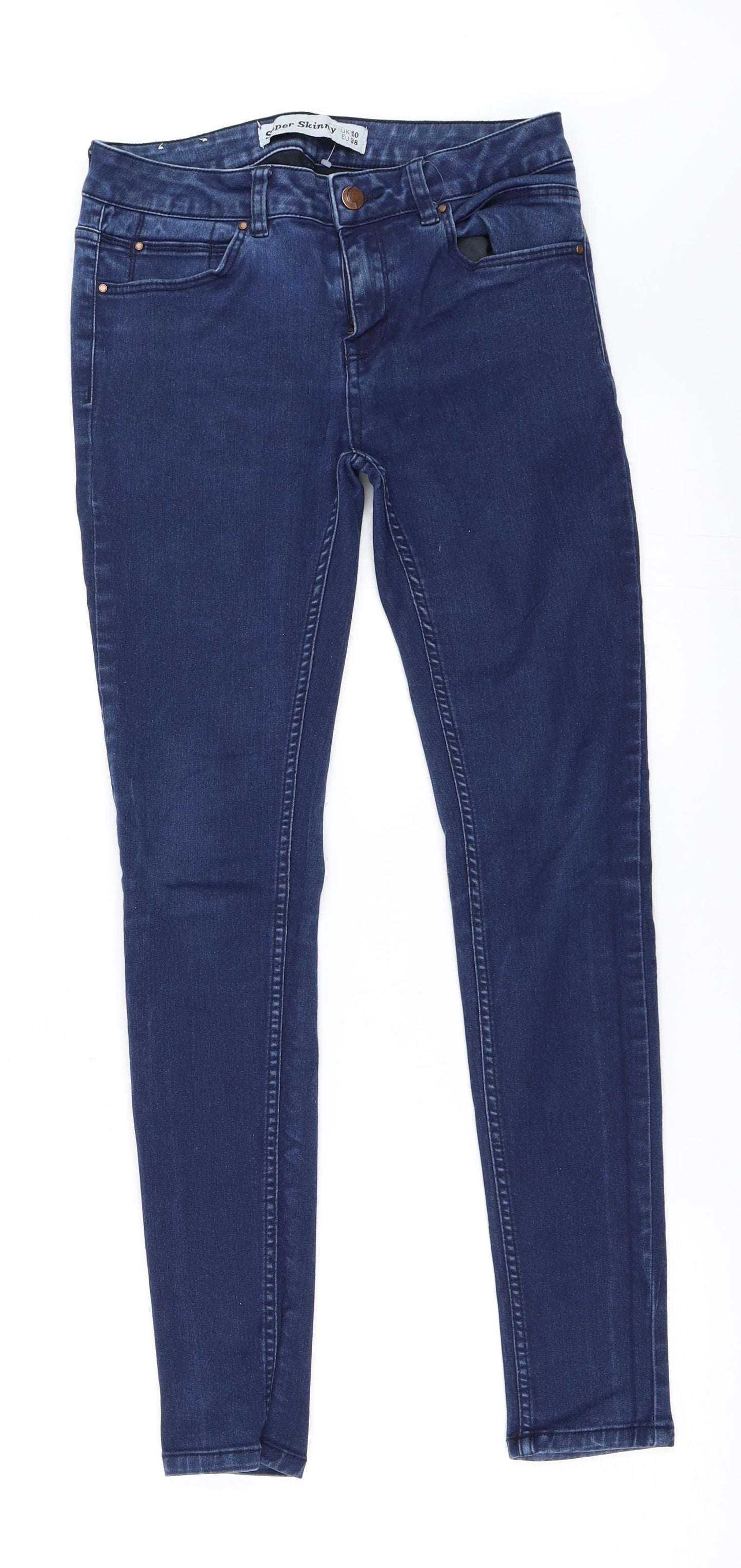 New Look Womens Blue  Denim Skinny Jeans Size 10 L28 in - super skinny