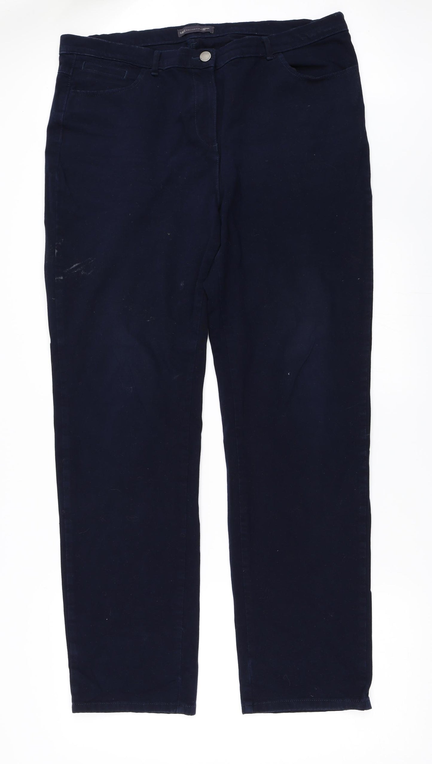 Marks and Spencer Womens Blue   Straight Jeans Size 18 L31 in