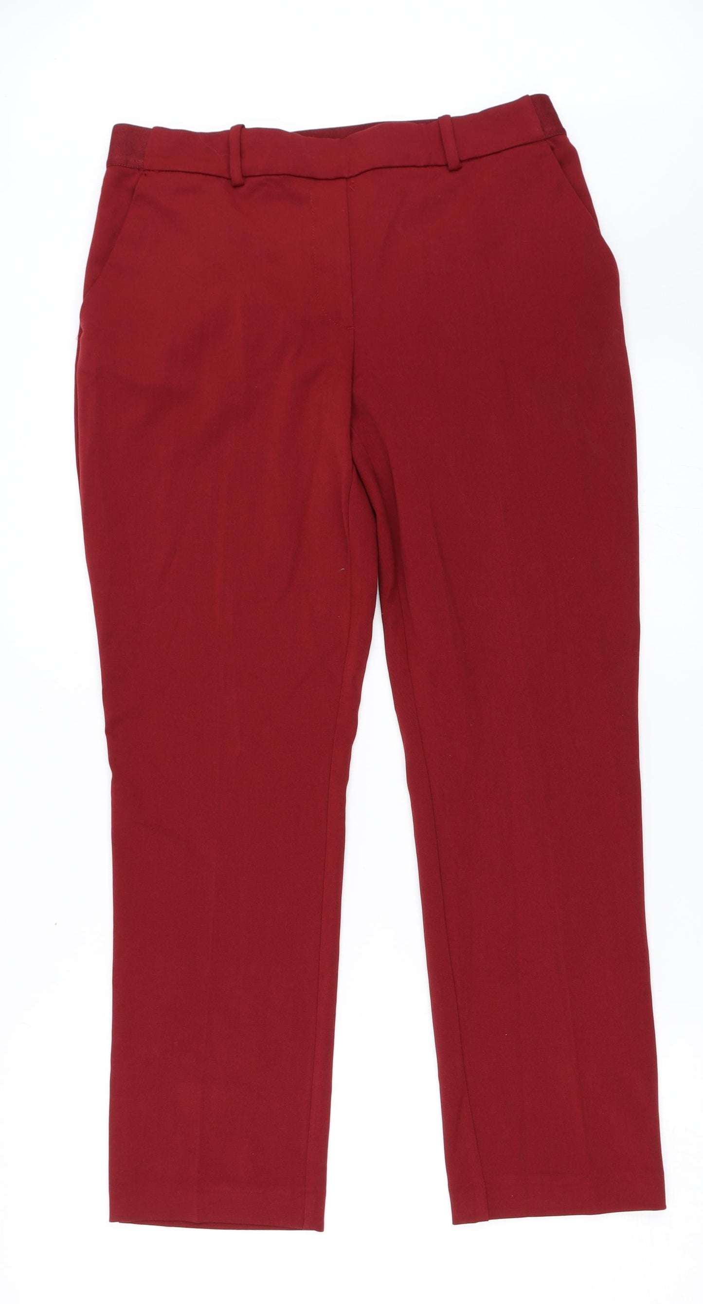 H&M Womens Red   Trousers  Size 14 L28 in