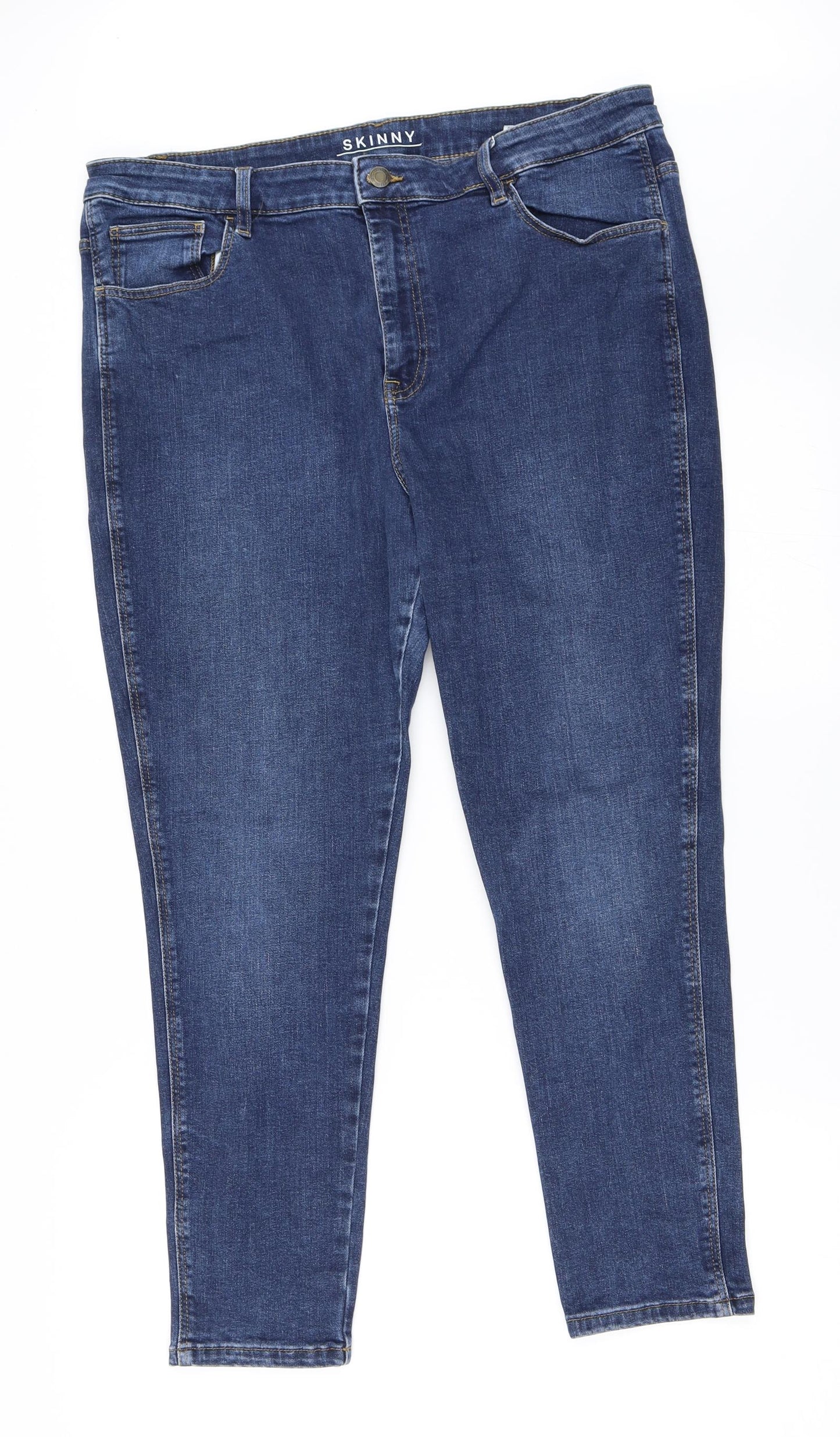 Marks and Spencer Womens Blue  Denim Skinny Jeans Size 18 L25 in