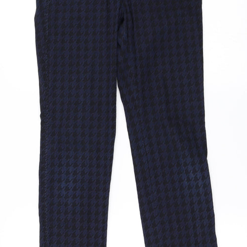 ZERRES Womens Blue Houndstooth  Skinny Jeans Size 36 L31 in