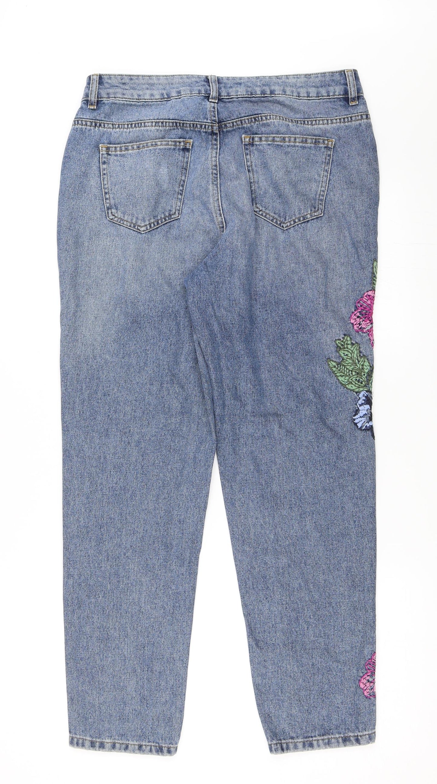 TU Womens Blue  Denim Mom Jeans Size 12 L27.5 in