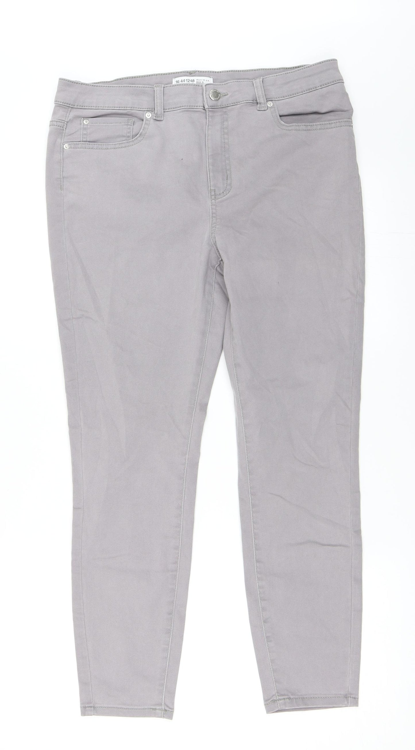 Primark Womens Grey   Skinny Jeans Size 16 L26.5 in