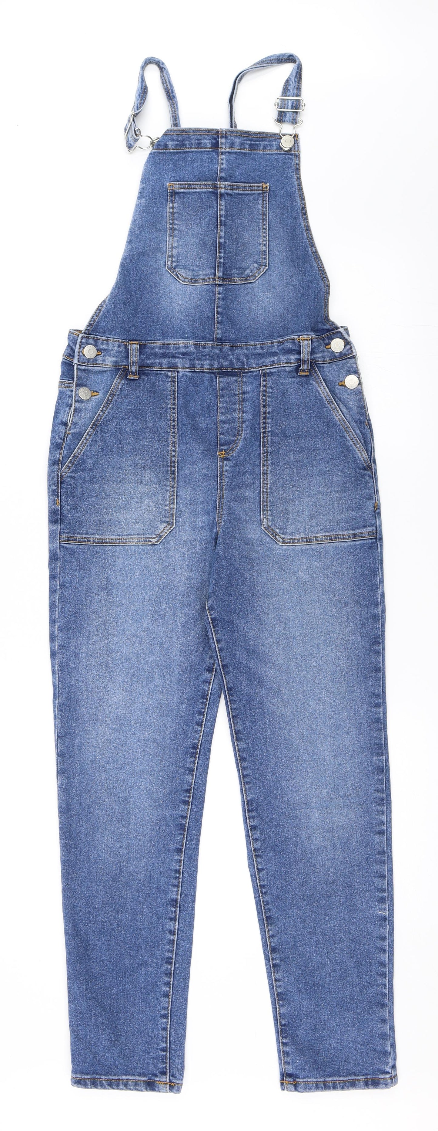 George Girls Blue  Denim Dungaree One-Piece Size 12-13 Years