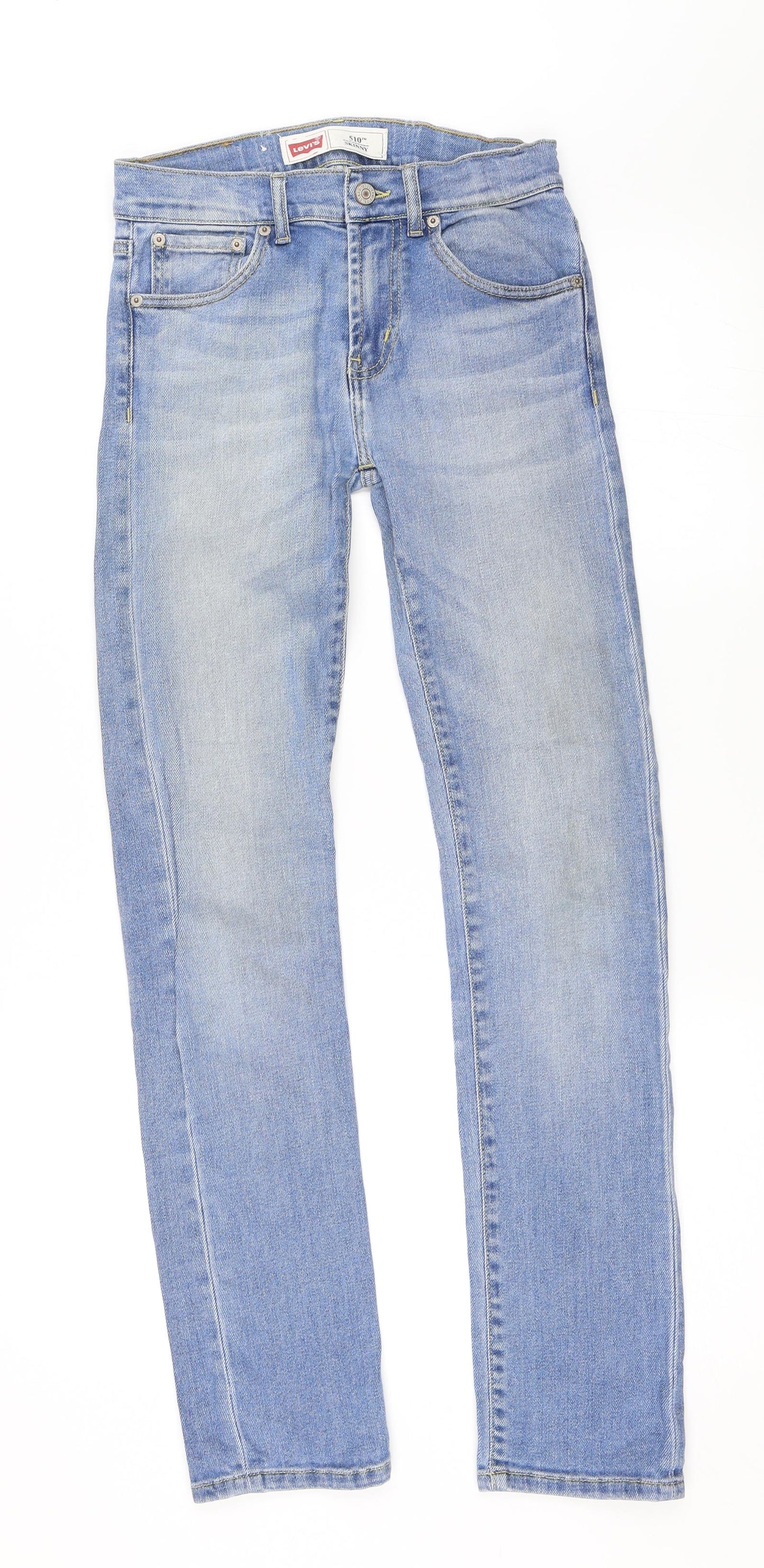 Levi's Womens Blue  Denim Straight Jeans Size 14 L30 in