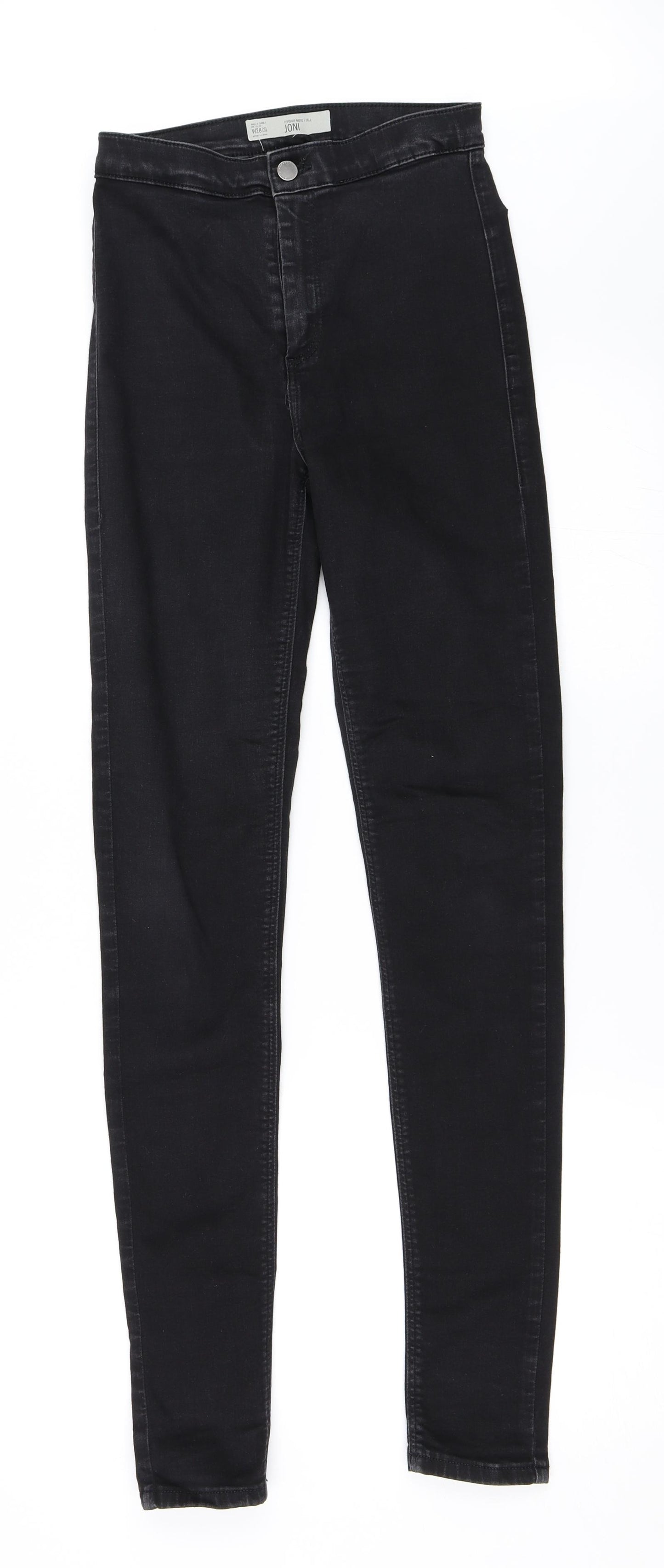 Topshop Womens Black  Denim Skinny Jeans Size 28 in L36 in - Joni jeans