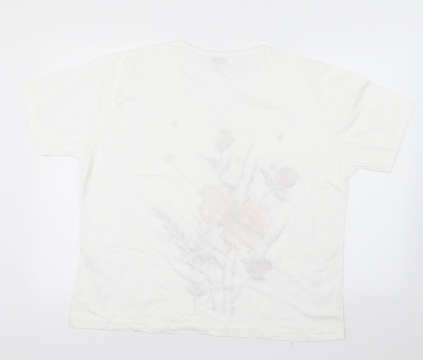 Afibel Womens White   Basic T-Shirt Size 24