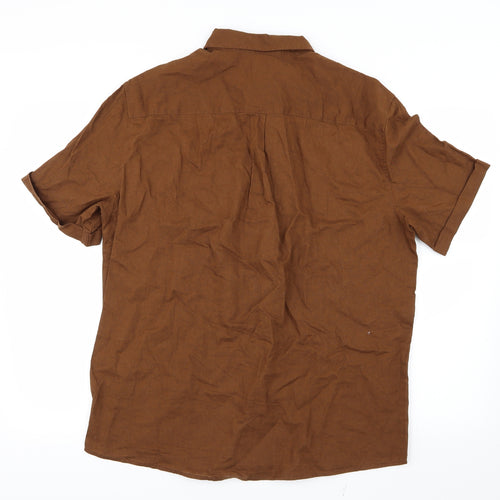 H&M Mens Brown    Button-Up Size L