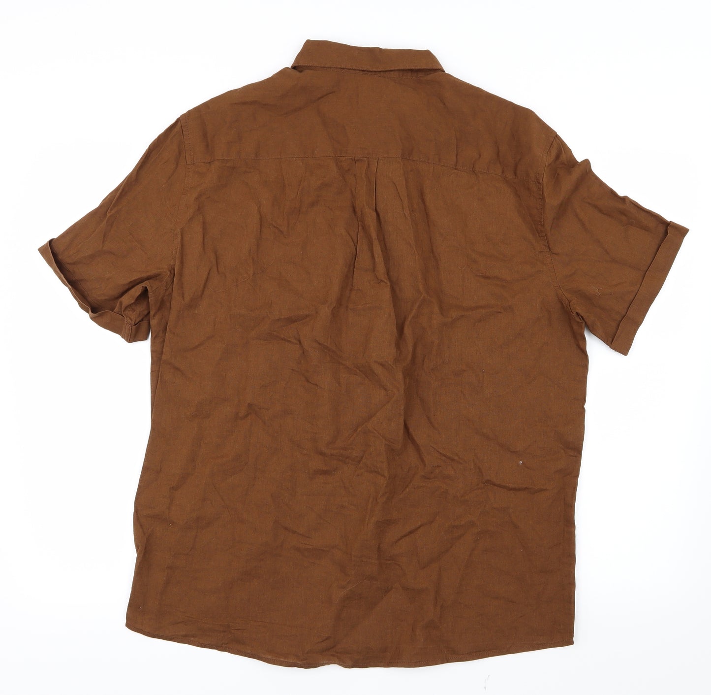 H&M Mens Brown    Button-Up Size L